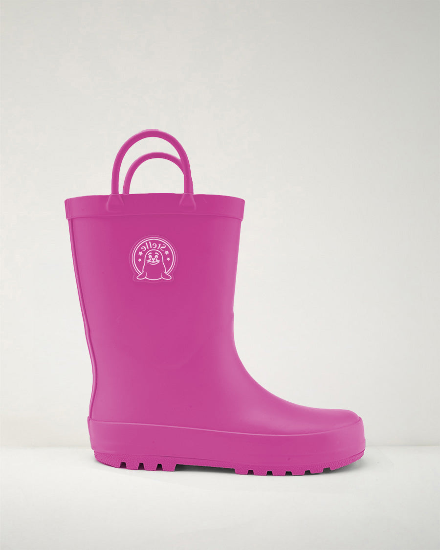 Make A Splash Kids Rubber Rain Boots in Gumball Pink