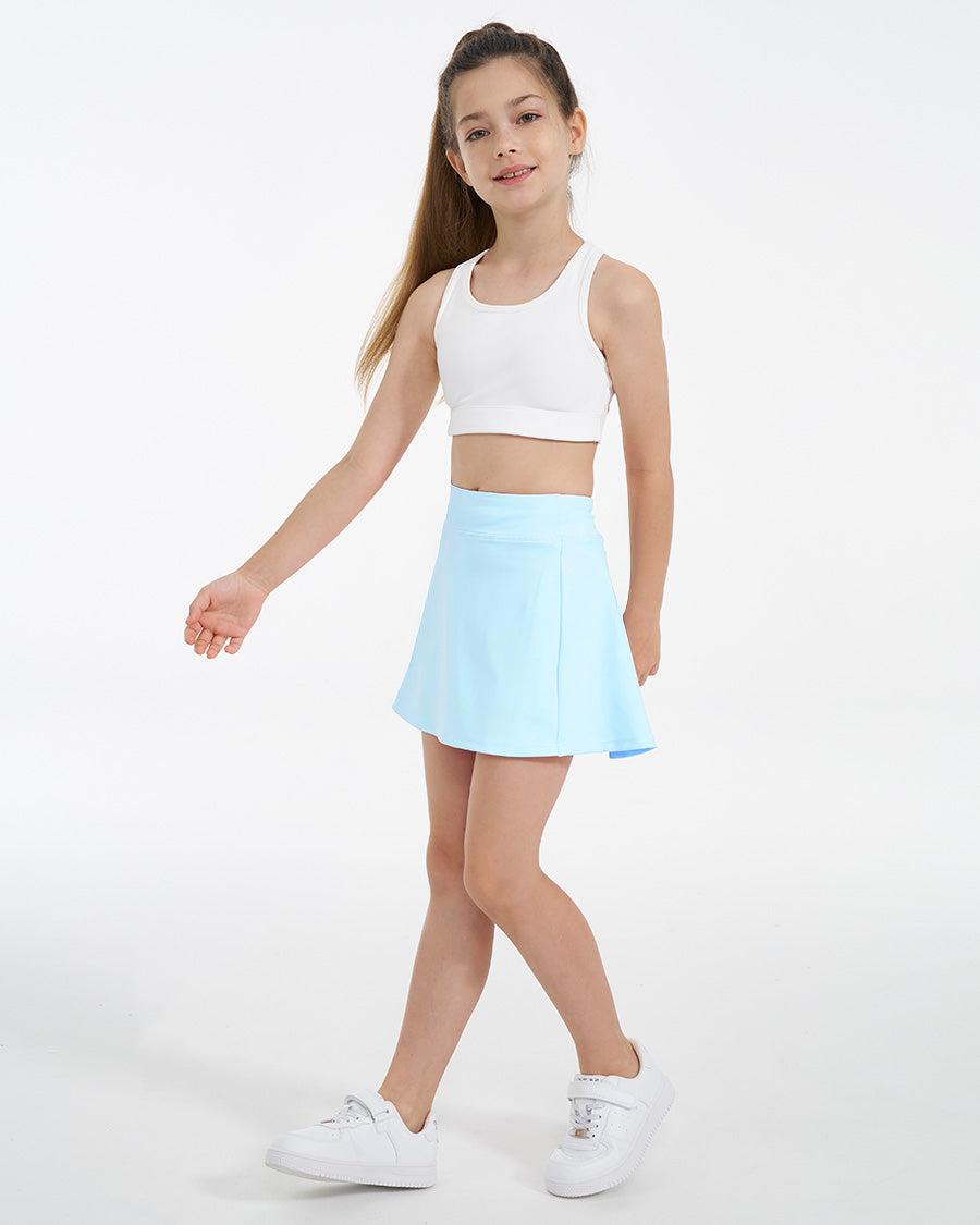 Girls CourtChic A-Line Tennis Skort in Baby Blue