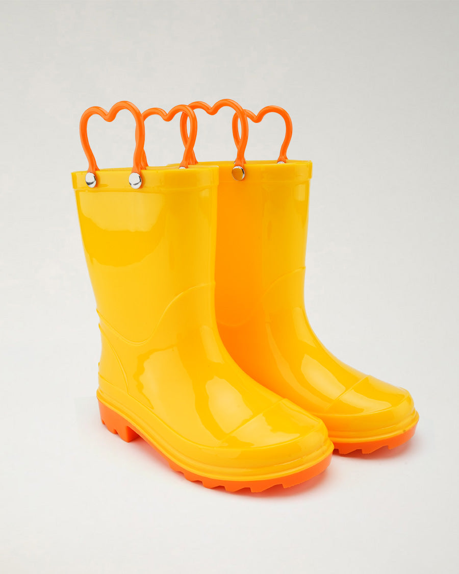 Yellow Puddle Jumper Kids Rubber Rain Boots