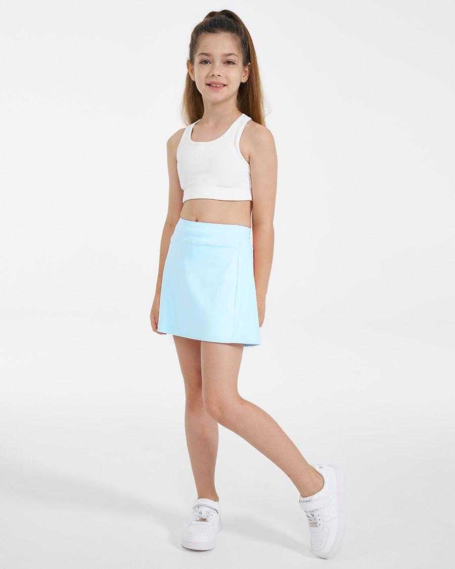 Girls CourtChic A-Line Tennis Skort in Baby Blue