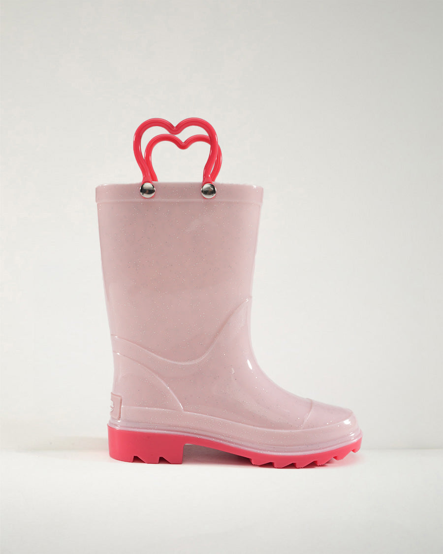 Light Pink Puddle Jumper Kids Rubber Rain Boots