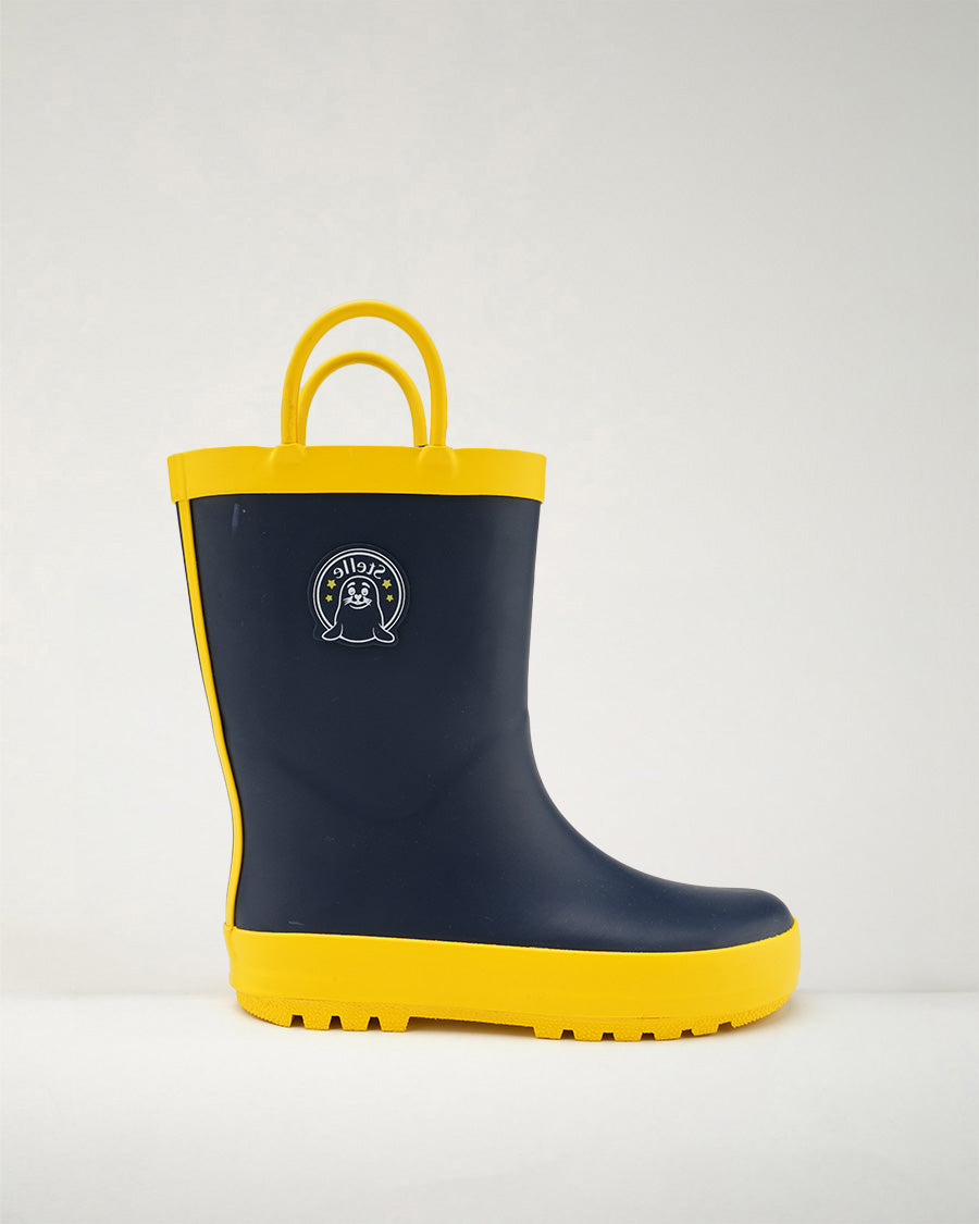 Make A Splash Kids Rubber Rain Boots in Navy