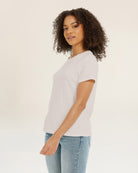 Oat Milk Short-Sleeve Cotton Slub T-Shirt