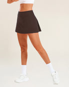Espresso FlexFit Pleated Tennis Skirt