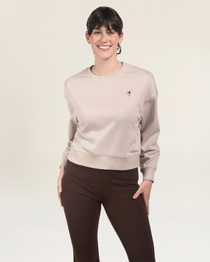 other - マイウィークネス Fluffy Sweat Short Sleeve スウェット Women Cropped Sweatshirt in Oat Milk | Stelle ® Official Site