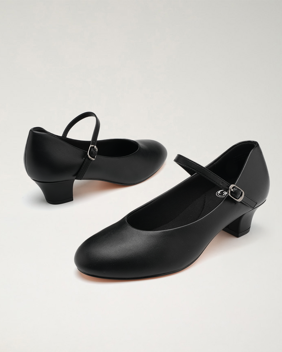 Women’s Kitten Heel Character Shoes in Black