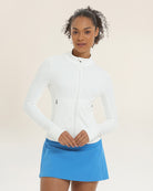 White Slim-Fit Athletic Jacket