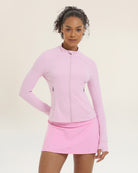 Petal Pink Slim-Fit Athletic Jacket