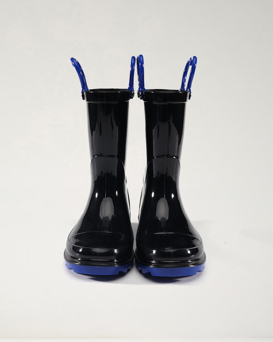 Black Puddle Jumper Kids Rubber Rain Boots
