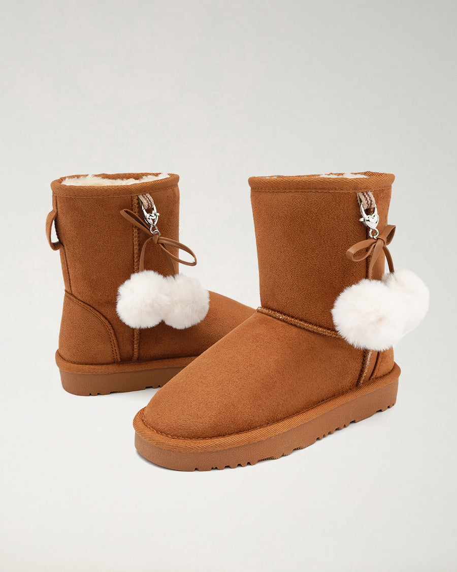 Chestnut Furever Cozy Kids Suede Boots
