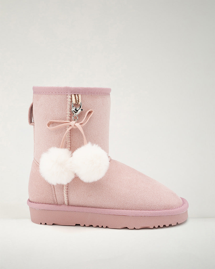 Pink Furever Cozy Kids Suede Boots
