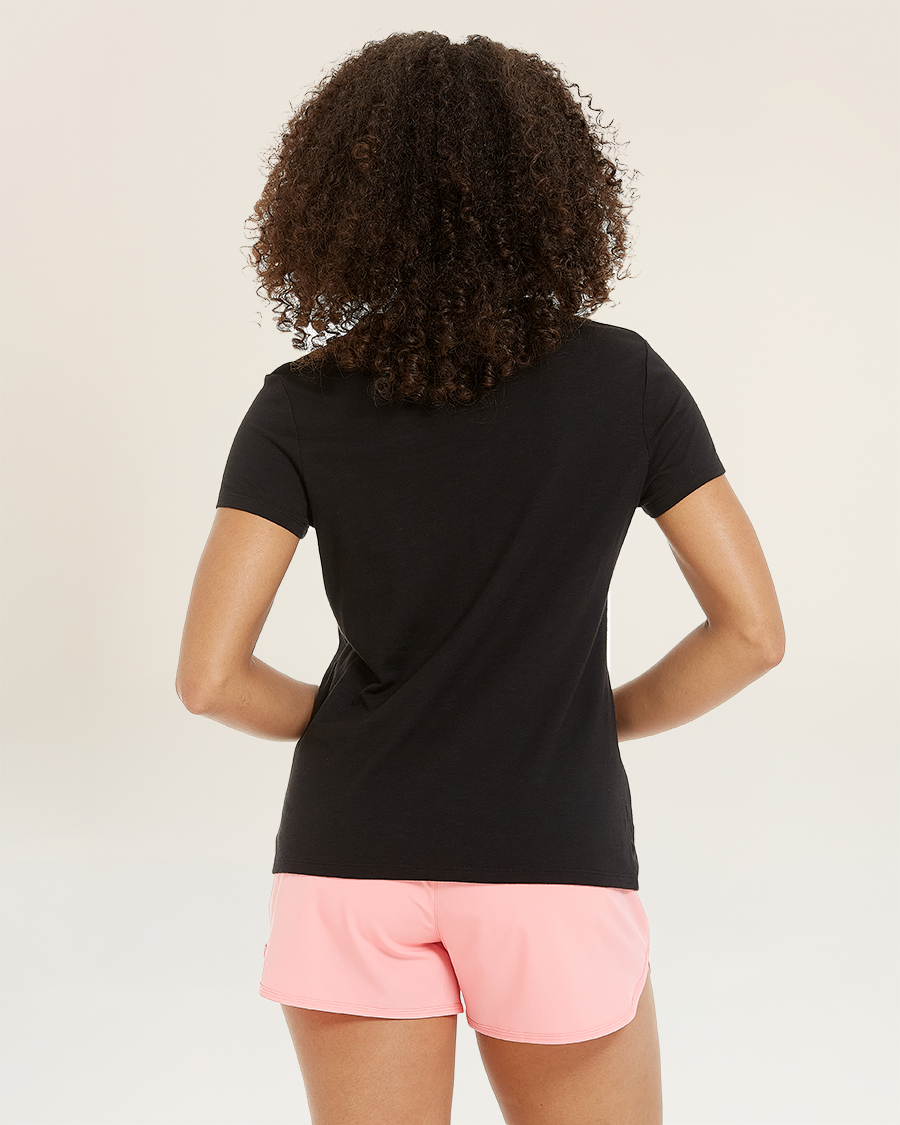 Black Short-Sleeve Cotton Slub T-Shirt