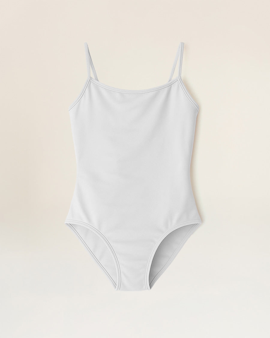 White Girls Camisole Performance Leotard