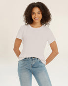 Oat Milk Short-Sleeve Cotton Slub T-Shirt