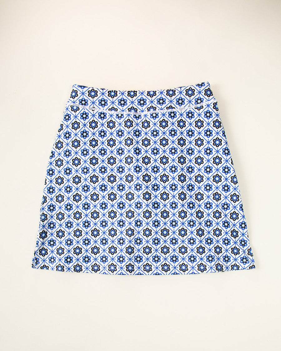 floral tiles womens skirt flat lay