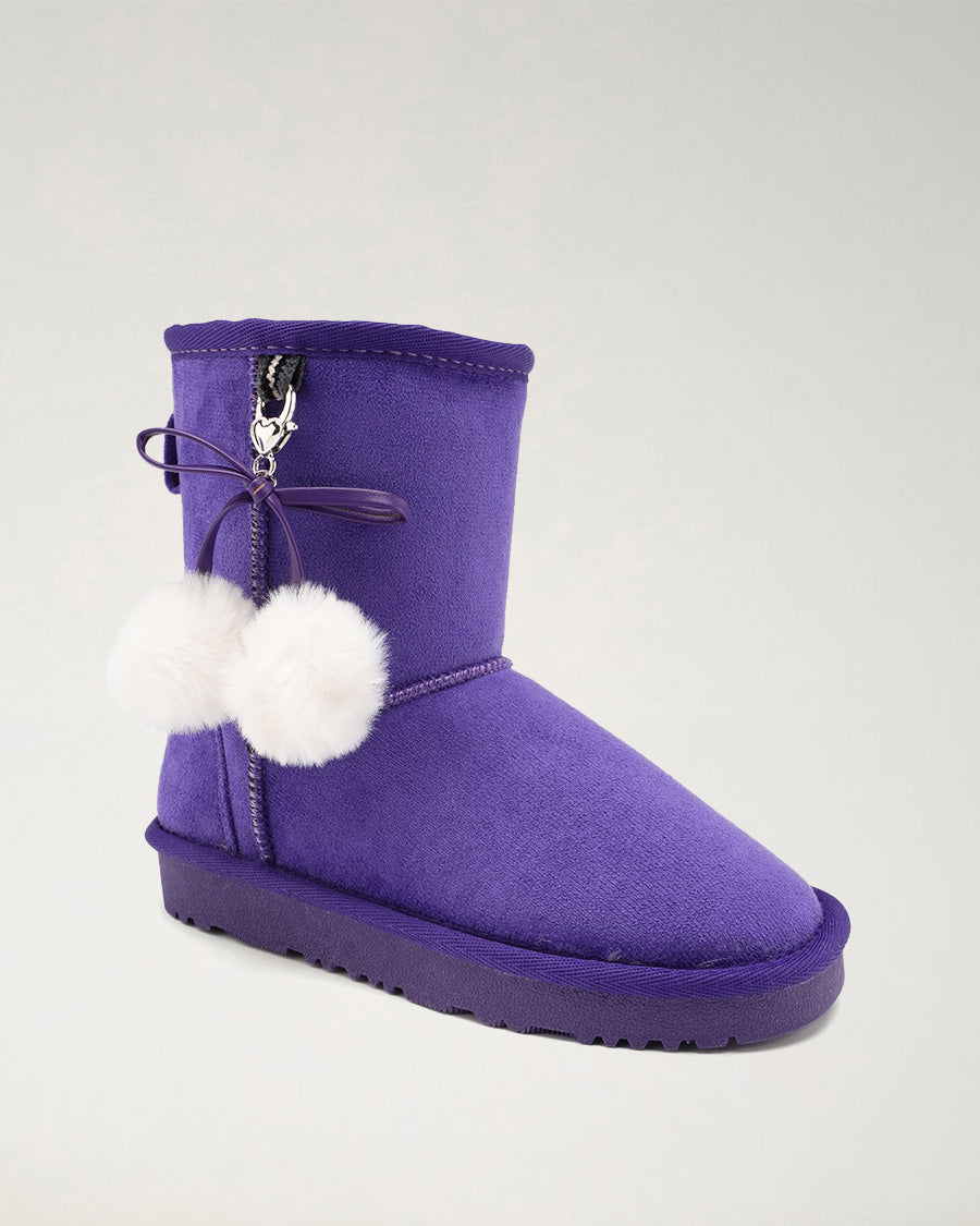 Purple Furever Cozy Kids Suede Boots