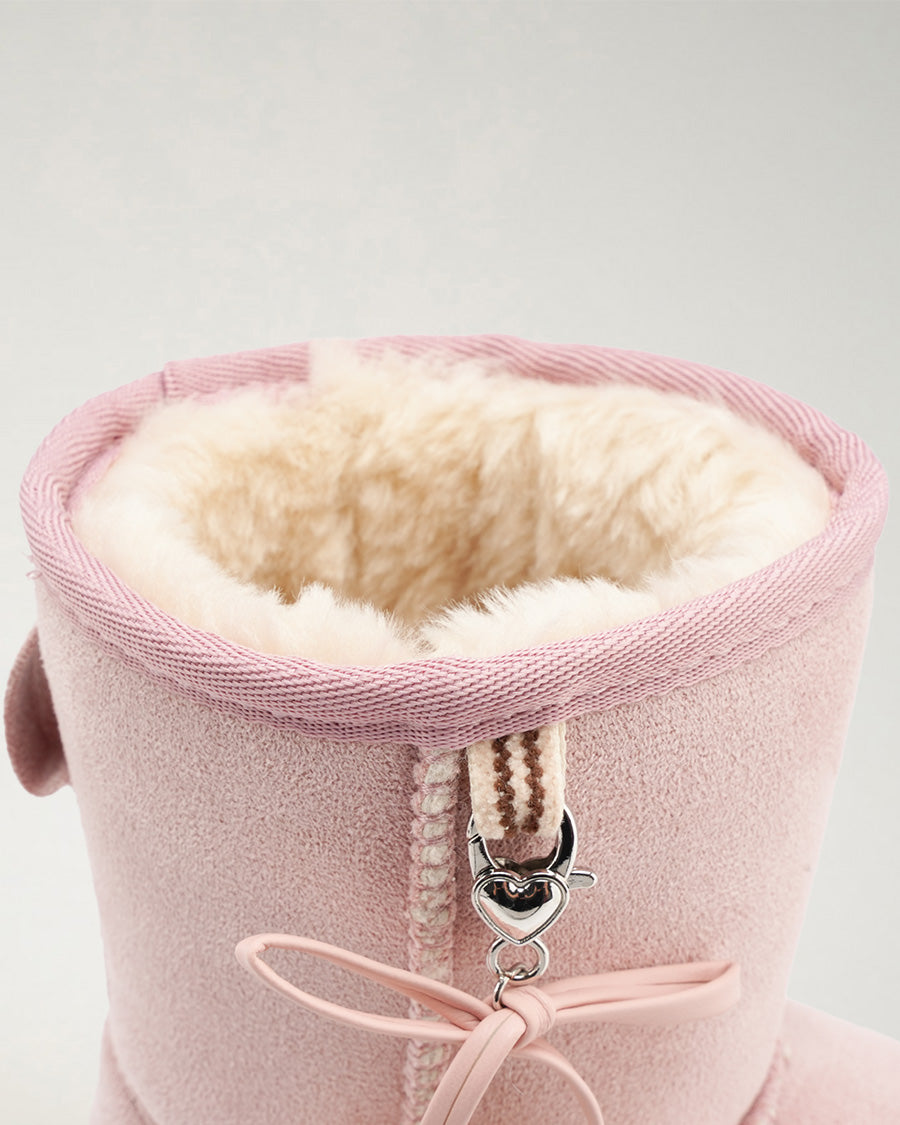 Pink Furever Cozy Kids Suede Boots