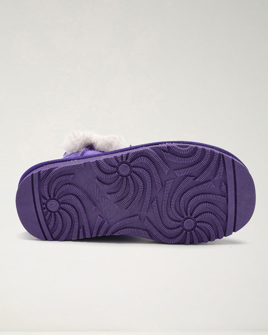 Purple Furever Cozy Kids Suede Boots