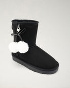 Black Furever Cozy Kids Suede Boots