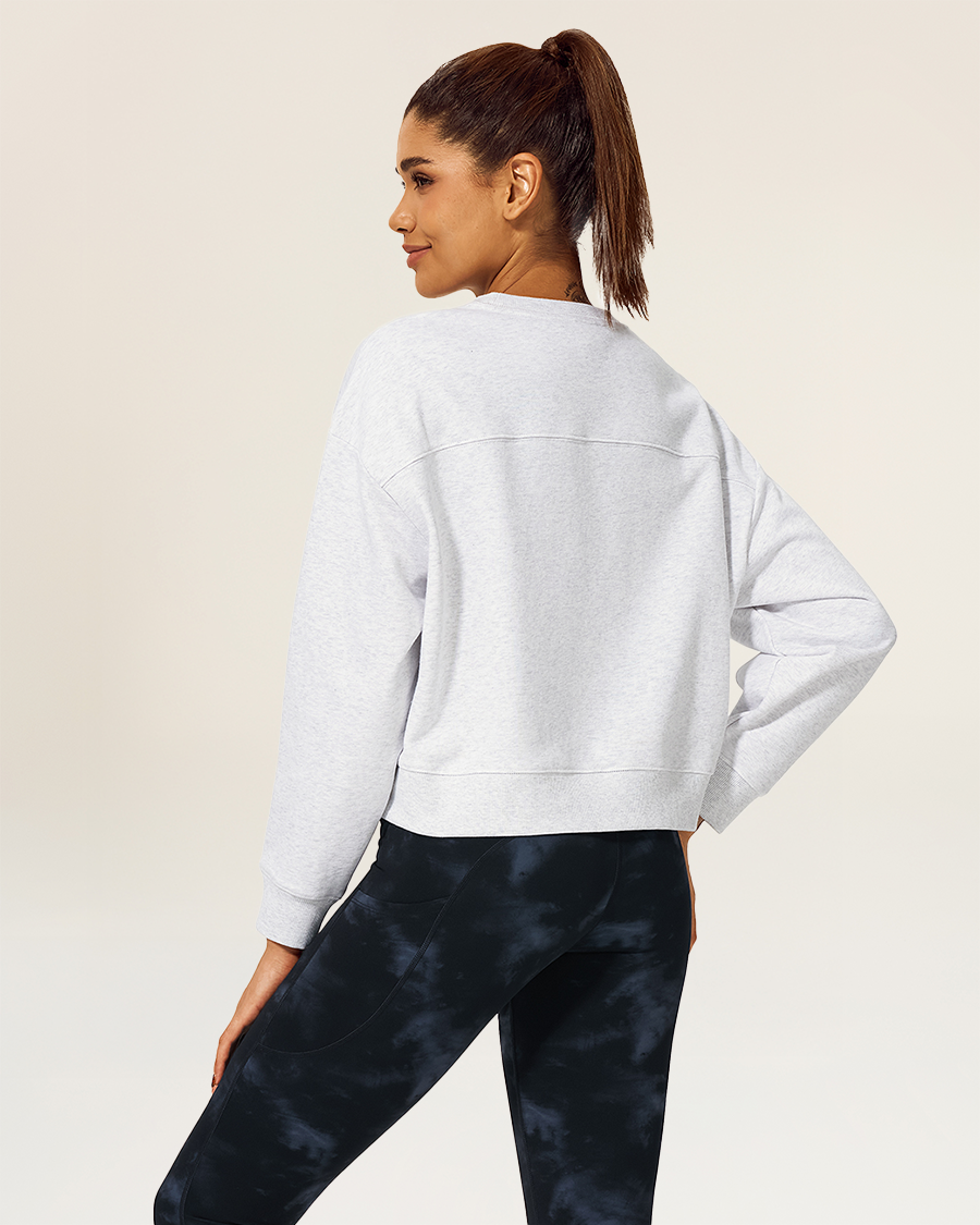 Ultra Light Grey Crop Oversized Sweatshirt