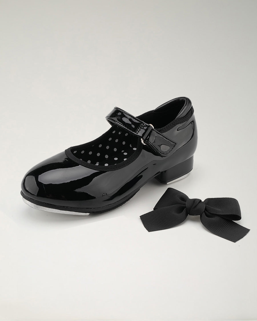 Black Kids Tap Shoes | Easy-Strap Dance Flats