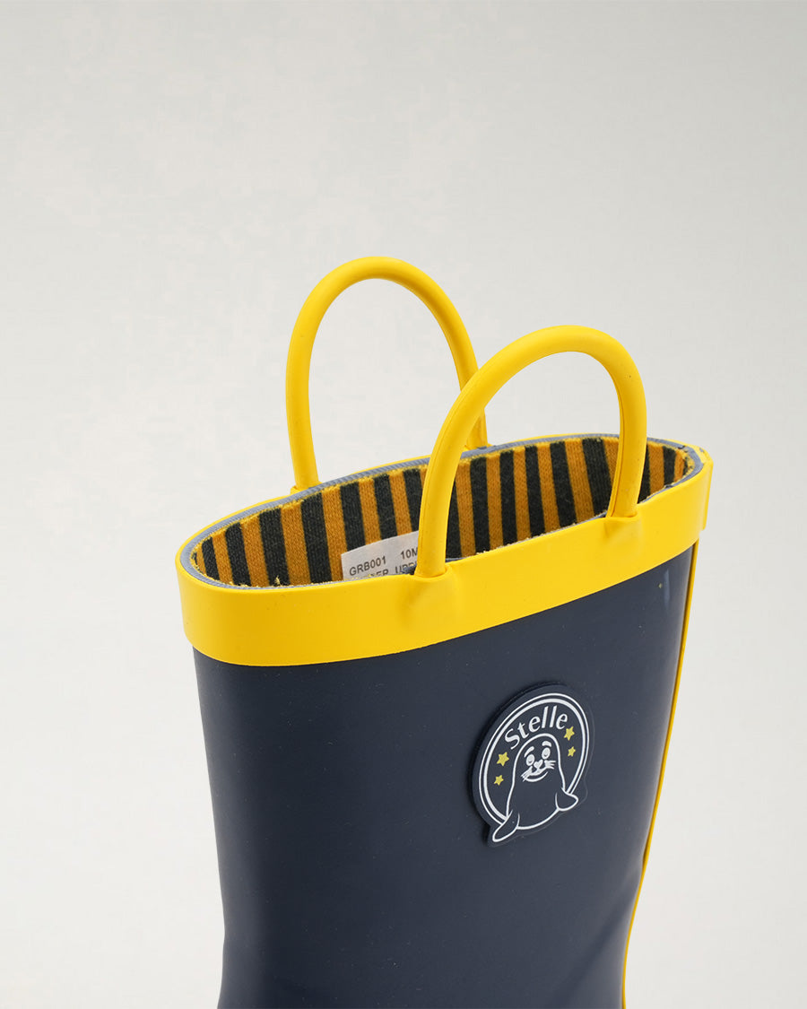 Make A Splash Kids Rubber Rain Boots in Navy