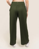 Olive Green Wide Leg Casual Pants