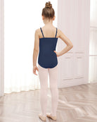 Navy Girls Performance Short-Sleeve Leotard