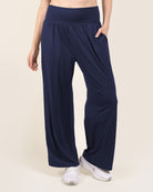 Navy Wide Leg Casual Pants