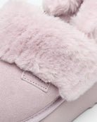 Lilac Warm-Lined Suede Slippers
