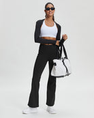 Black Flared Fleece-Lined Leggings