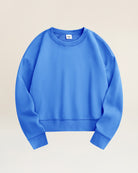 Vibrant Blue Crop Oversized Sweatshirt