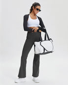 Charcoal Flared Fleece-Lined Leggings