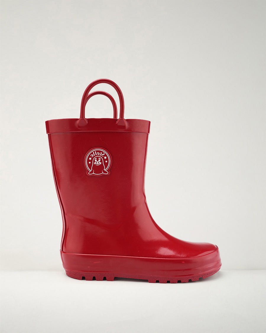 Make A Splash Kids Rubber Rain Boots in Red