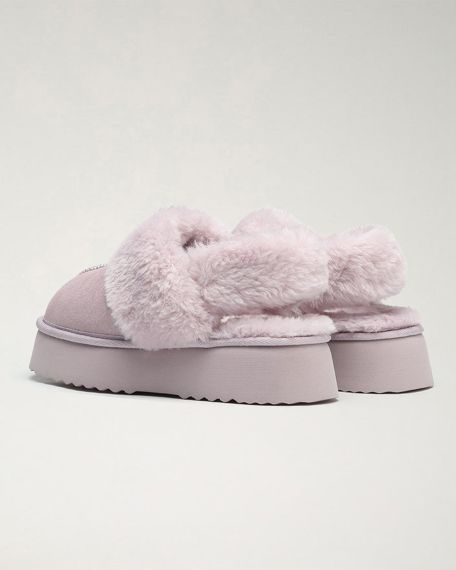 Lilac Warm-Lined Suede Slippers