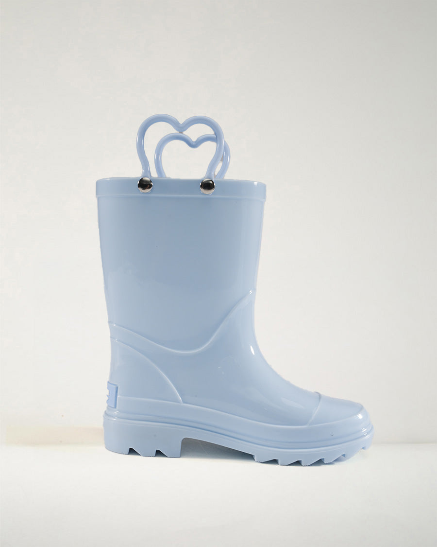 Light Blue Puddle Jumper Kids Rubber Rain Boots