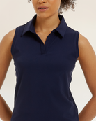 Navy Classic Fit Sleeveless Polo Shirt 2.0