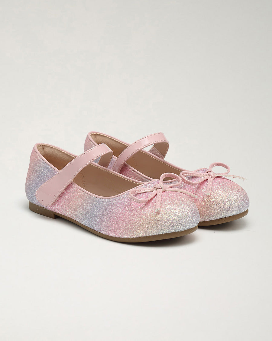 Pink Ombre Girls Classic Mary Janes | Shiny Closed-Toe Dress Shoes