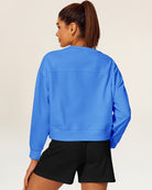 Vibrant Blue Crop Oversized Sweatshirt