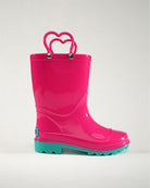 Fuchsia Puddle Jumper Kids Rubber Rain Boots