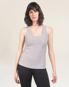 Light Heather Grey Round-Neck Racerback Top