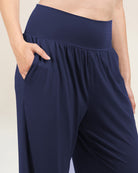 Navy Wide Leg Casual Pants
