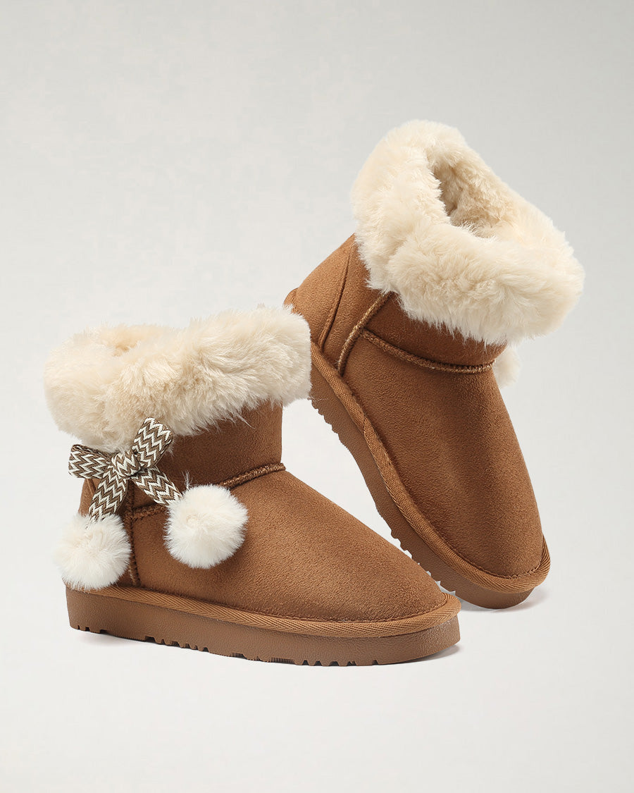 Chestnut Fluff Stuff Kids Suede Boots