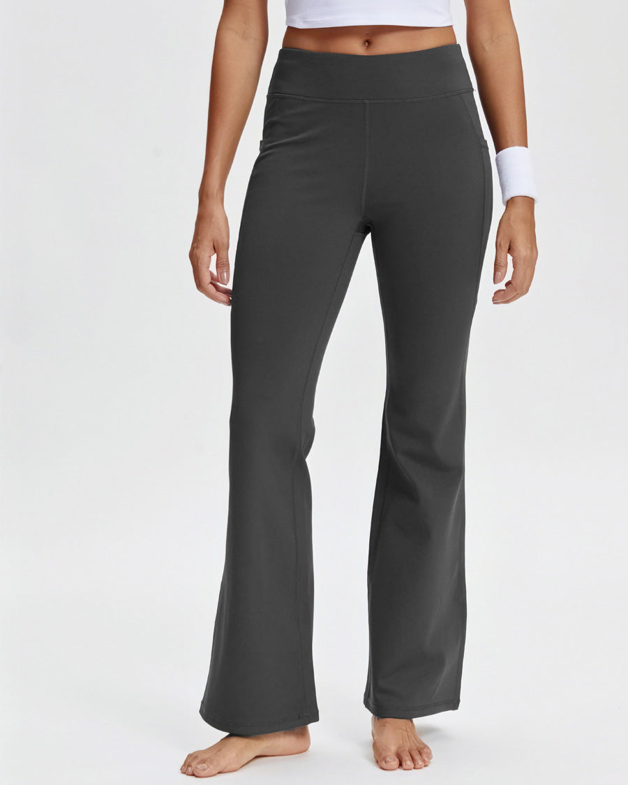 Charcoal Flared Fleece-Lined Leggings