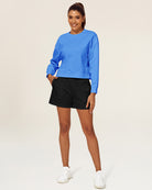 Vibrant Blue Crop Oversized Sweatshirt