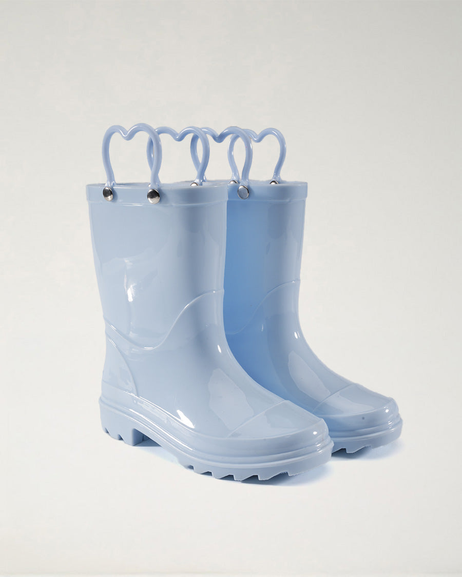 Light Blue Puddle Jumper Kids Rubber Rain Boots