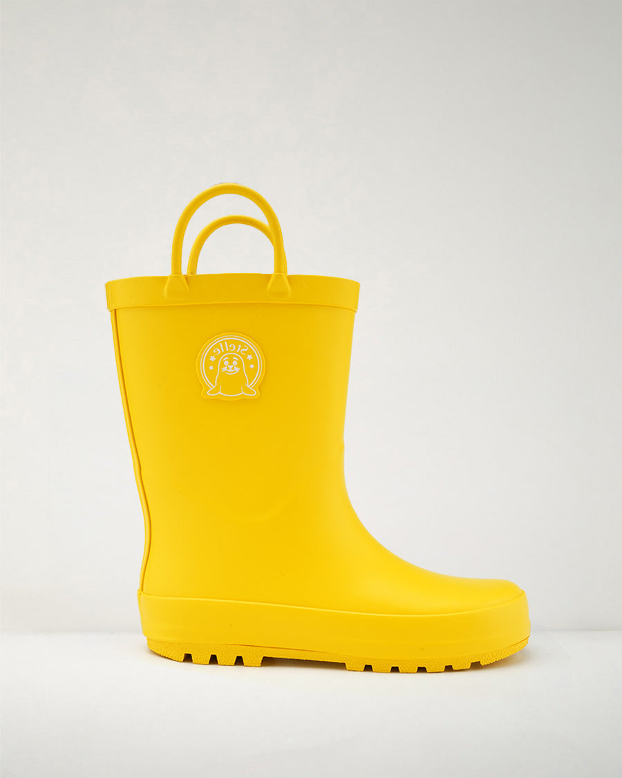 Make A Splash Kids Rubber Rain Boots in Yellow