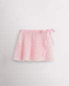 Girls Chiffon Wrap Skirt With Adjustable Tie in Sparkling Ballet Pink