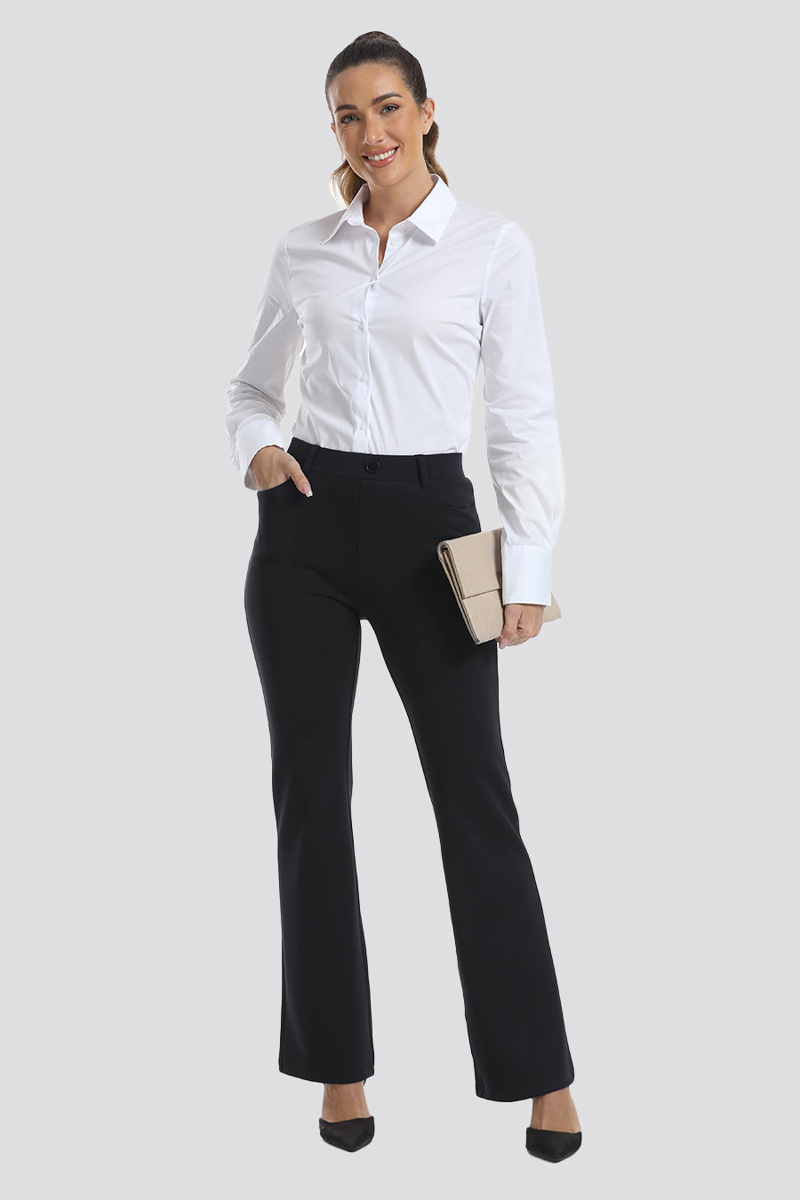 Stelle Women s Business Casual Work Pants Bootcut 28 Black XL