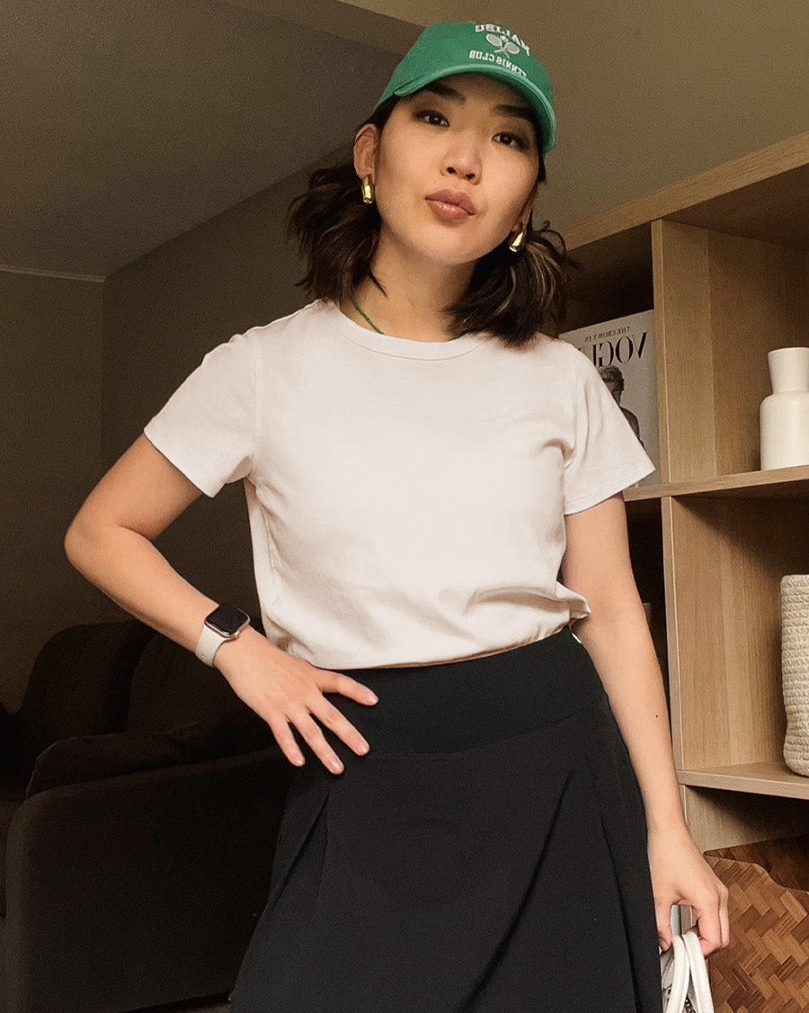 White Beige Cotton T-Shirt - View 3